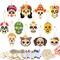 DIY Unfinished Sugar Skull Ornaments Halloween Hanging Blank Skull Crafts with Rope and Coloring Pen for Dia De Los Muertos Party Decorations